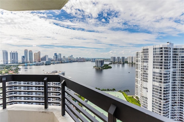 balcony with a water view