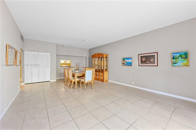 view of tiled dining room