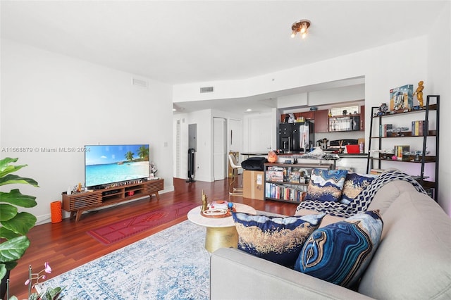 living room featuring hardwood / wood-style flooring