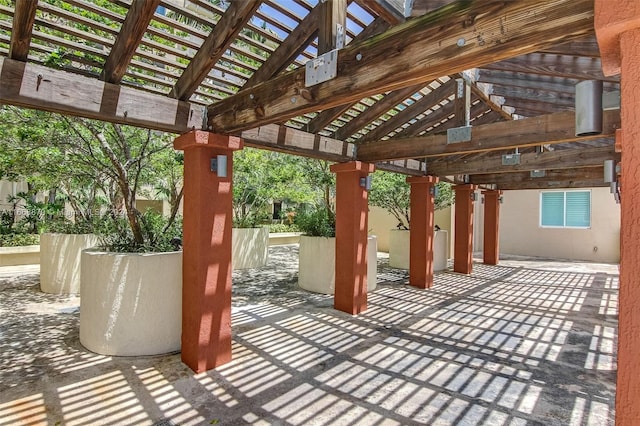 view of patio with a pergola