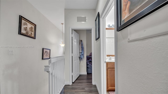 hall featuring dark hardwood / wood-style flooring