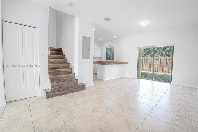 dining room with light tile patterned floors