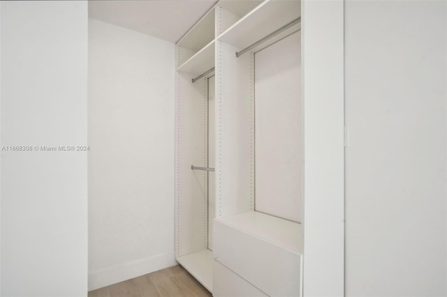 spacious closet with light wood-type flooring