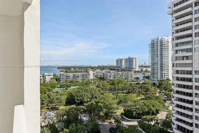 property's view of city with a water view