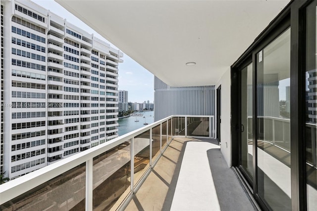 balcony with a water view