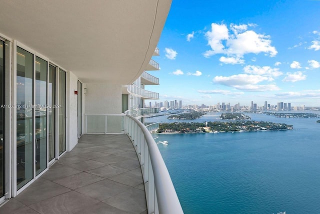 balcony with a water view