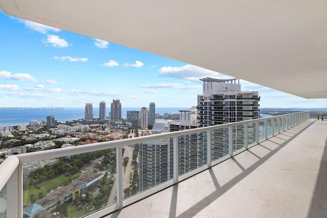 balcony with a water view