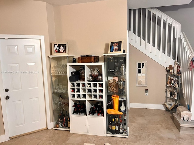 interior space featuring tile patterned flooring