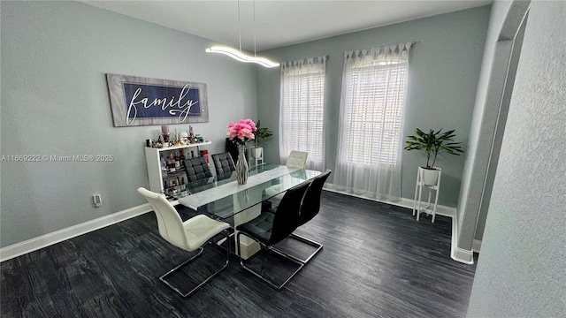 dining room featuring dark wood-type flooring