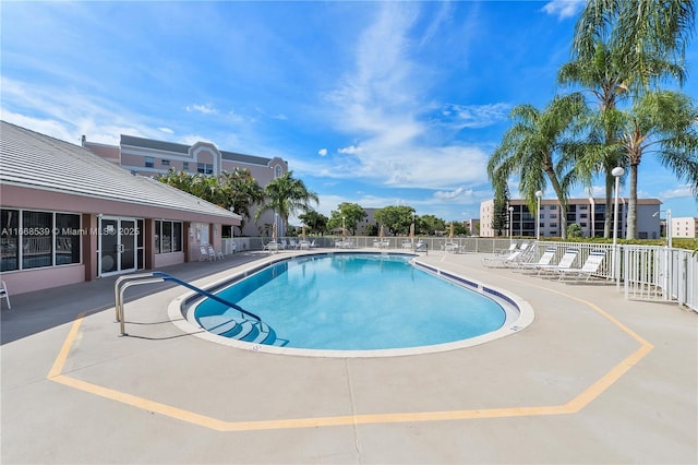 view of pool featuring a patio area