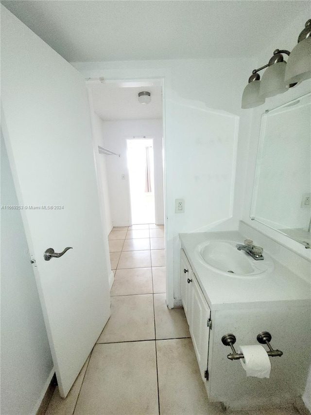 bathroom featuring vanity and tile patterned floors