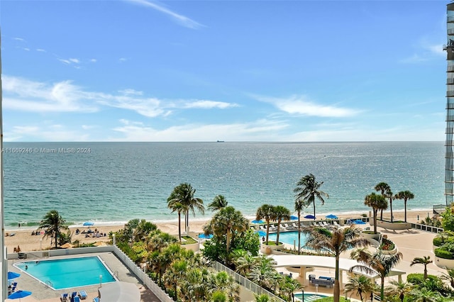 water view featuring a beach view