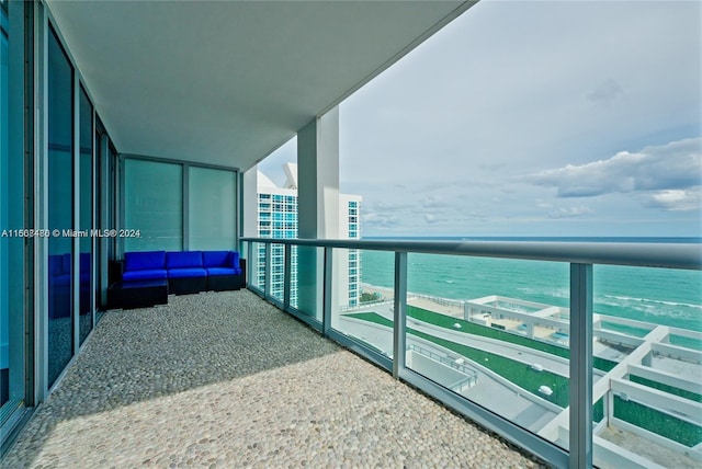 balcony with a water view