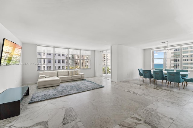 unfurnished living room with a wealth of natural light