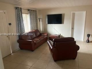 view of tiled living room