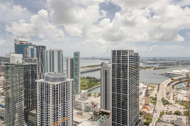 city view with a water view