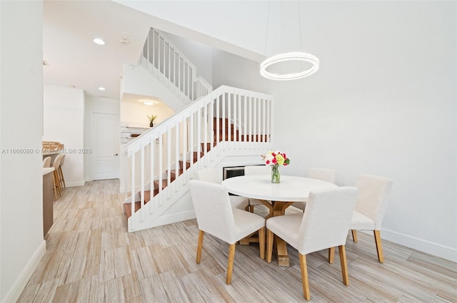 622 SW 147th Ter, Pembroke Pines, FL 33027 - dining space featuring wood finished floors, stairway, and recessed lighting
