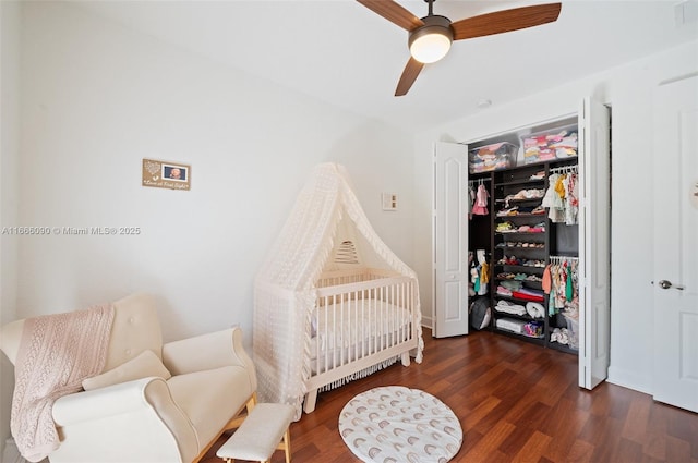 622 SW 147th Ter, Pembroke Pines, FL 33027 - bedroom featuring wood finished floors, a closet, ceiling fan, and baseboards