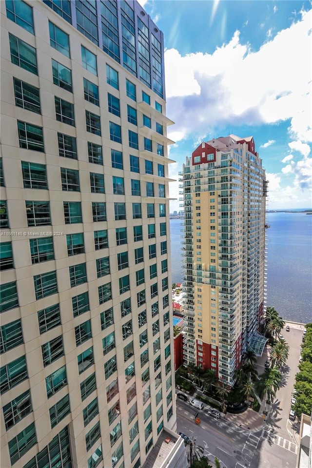 view of property with a water view