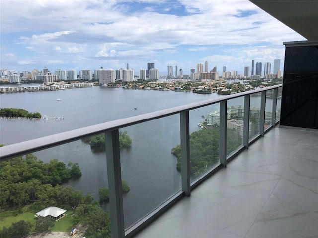 balcony with a water view