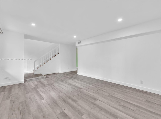 interior space with light hardwood / wood-style flooring