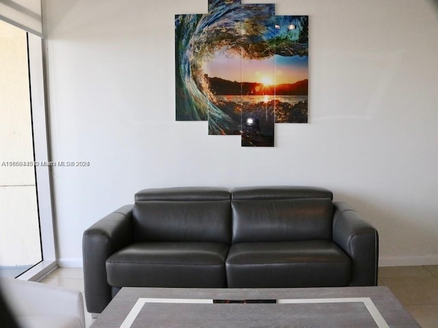 view of tiled living room