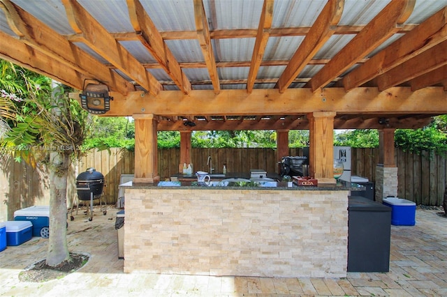 view of patio / terrace with a grill