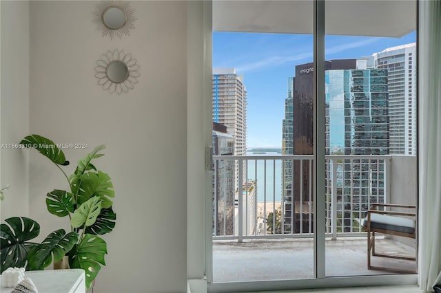 balcony with a water view