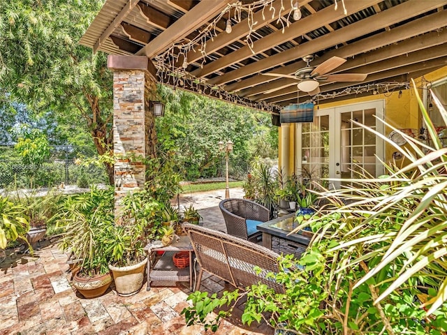 view of patio / terrace with ceiling fan