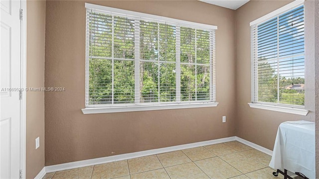 interior space with light tile patterned floors and a healthy amount of sunlight