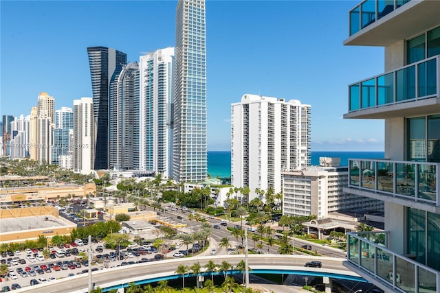 view of city featuring a water view