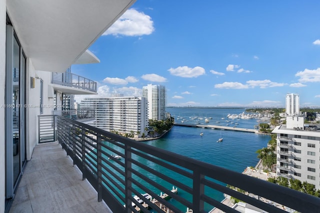 balcony with a water view