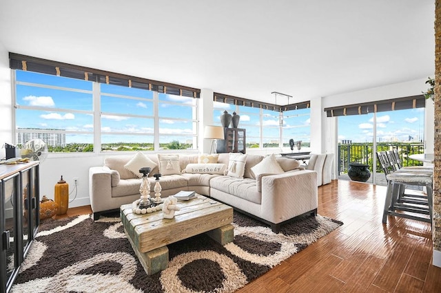 living room featuring hardwood / wood-style flooring