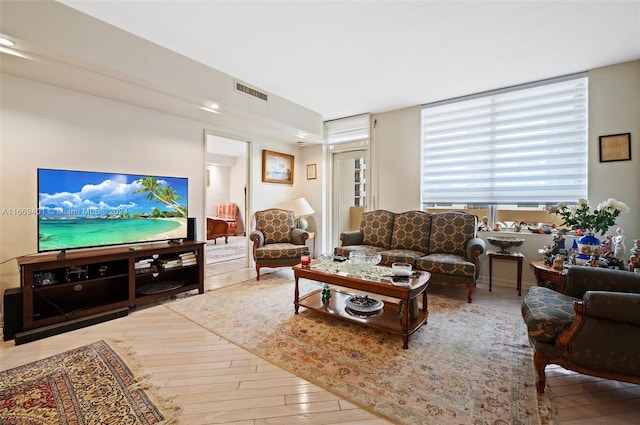 living room featuring hardwood / wood-style floors