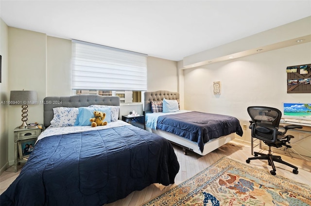 bedroom featuring light hardwood / wood-style flooring