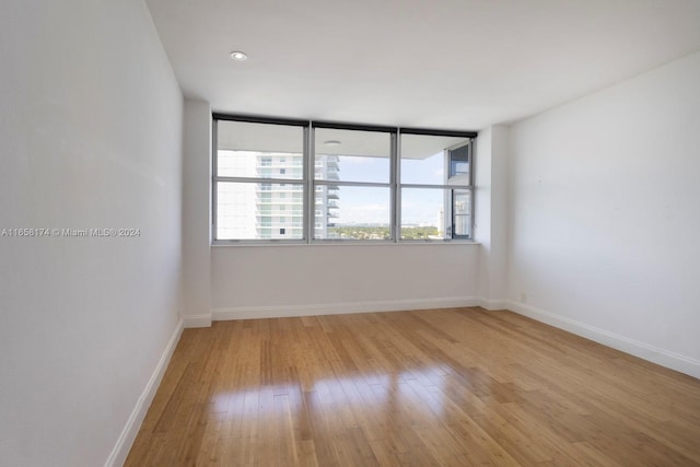 unfurnished room featuring plenty of natural light and light hardwood / wood-style floors