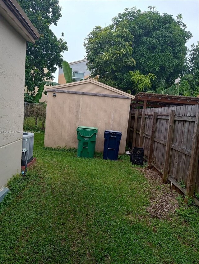 exterior space with a trampoline and central AC