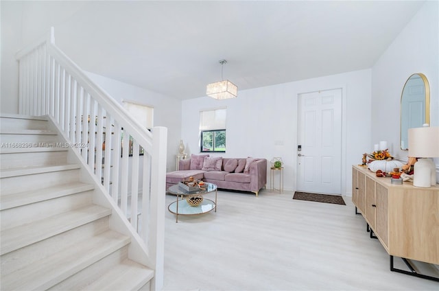 living room featuring light hardwood / wood-style floors