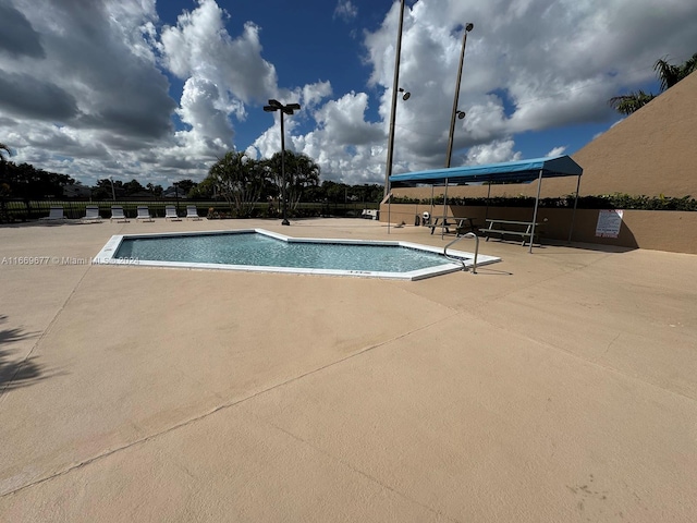 view of pool featuring a patio