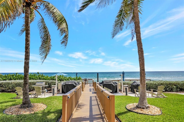 property view of water with a view of the beach