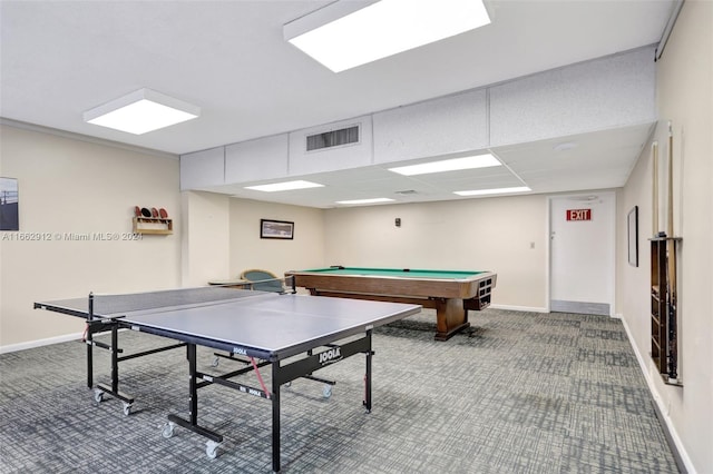 game room featuring billiards