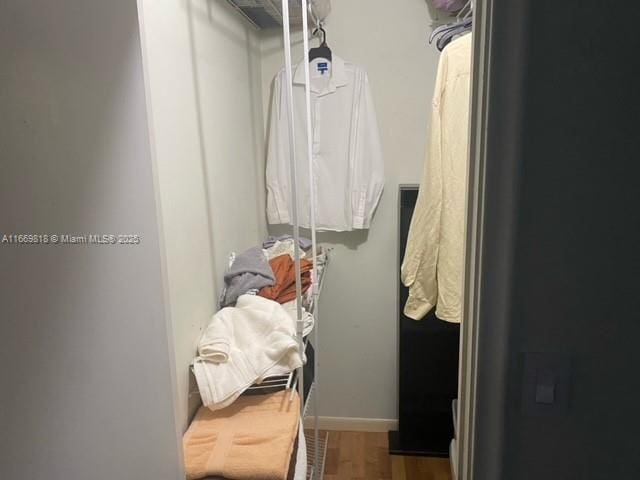 spacious closet featuring wood finished floors