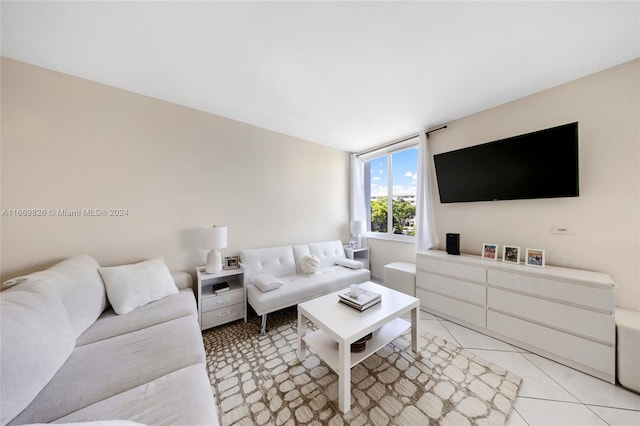 view of tiled living room