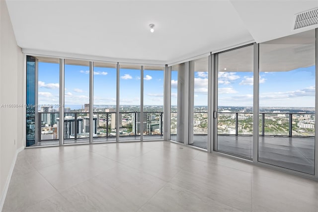 empty room featuring a wealth of natural light and expansive windows