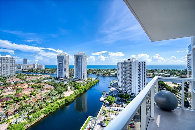 balcony with a water view