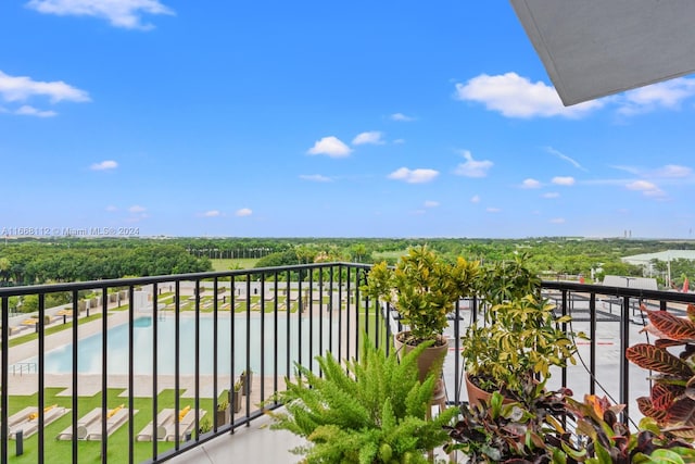 balcony with a water view