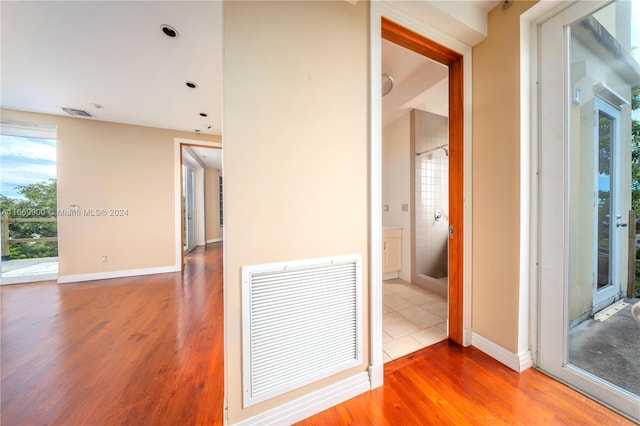 hall featuring hardwood / wood-style flooring