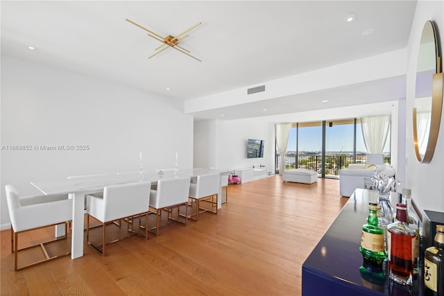 interior space with light hardwood / wood-style flooring