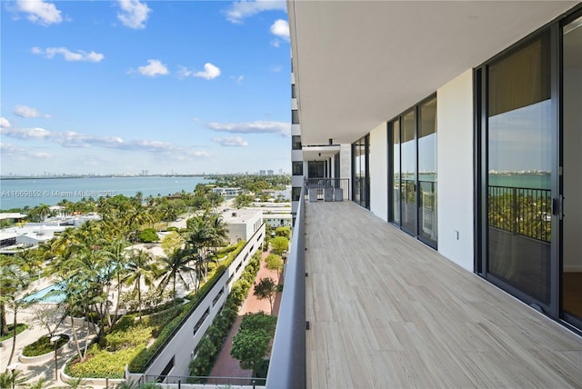 balcony with a water view