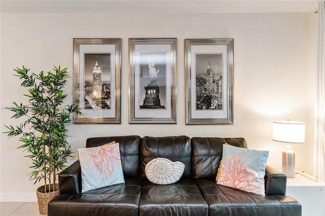 view of tiled living room